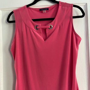 Tommy Hilfiger Sleeveless Keyhole Neck Coral Top_Size Medium